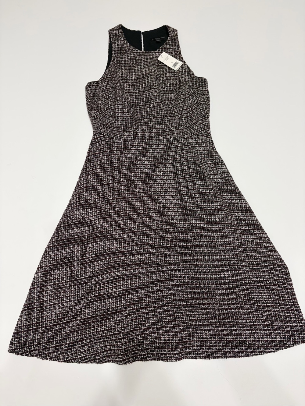 Banana Republic Black and White Tweed Midi Dress